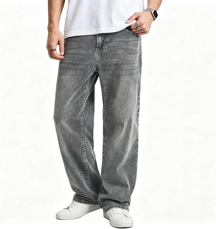 JMIERR Men's Baggy Stretch Denim Jeans Loose Straight Leg