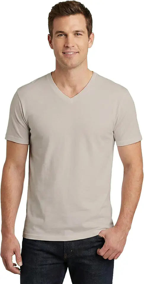 DIORO Men’s V-Neck T-Shirt – Soft 100% Cotton, Short Sleeve, Regular Fit, Tag-Free, Plain Basic Tee, Casual Shirt for Men