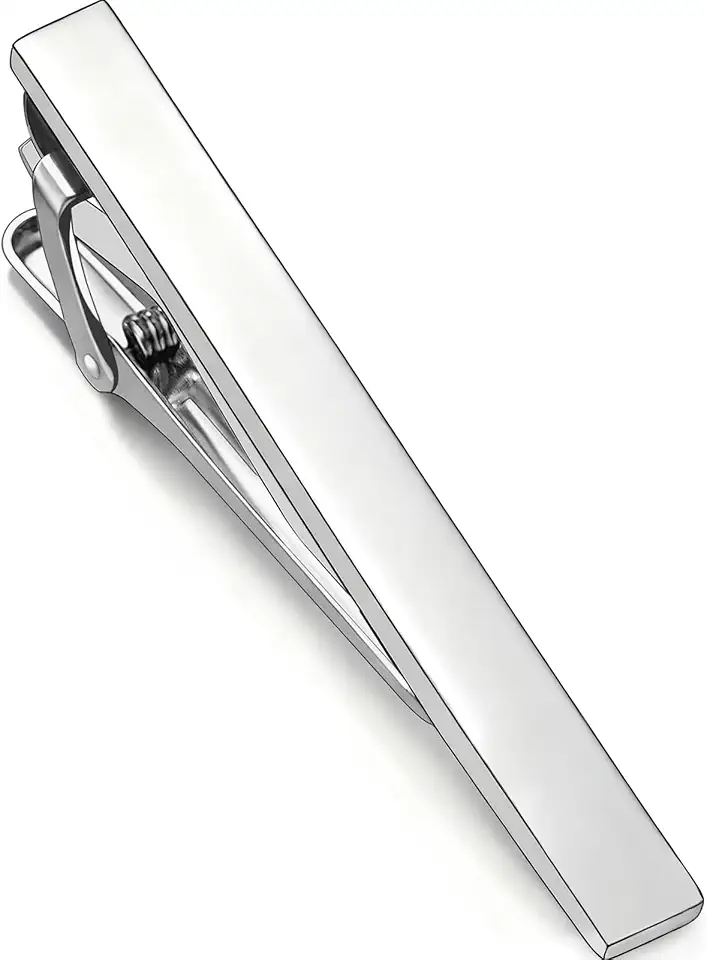 Gold Silver Black Tie Clips for Men Shiny, 2.36in Tie Bar & Pin Gift Box
