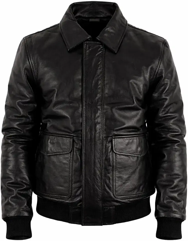 Menβs Bomber Genuine Leather Jacket β Classic Winter Outerwear (SF-003 Leather Bomber Jacket for Men)