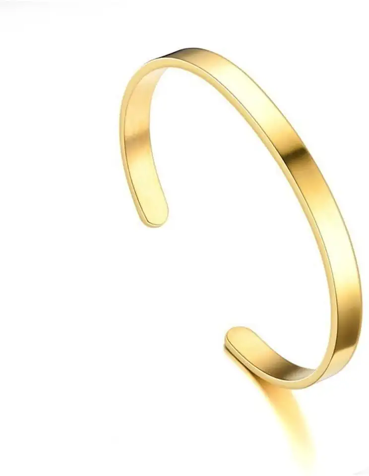 Men's Gold Minimalist Bangle Wrist Bracelet