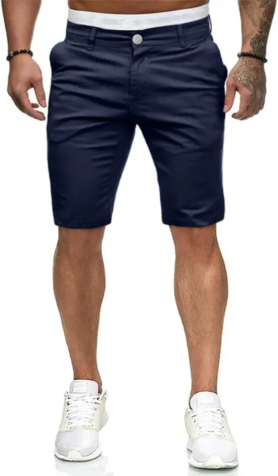 ALLABREVE Mens Flat Front Golf Short Work Dress Short with Pockets Casual Shorts Summer Beach Shorts Pants