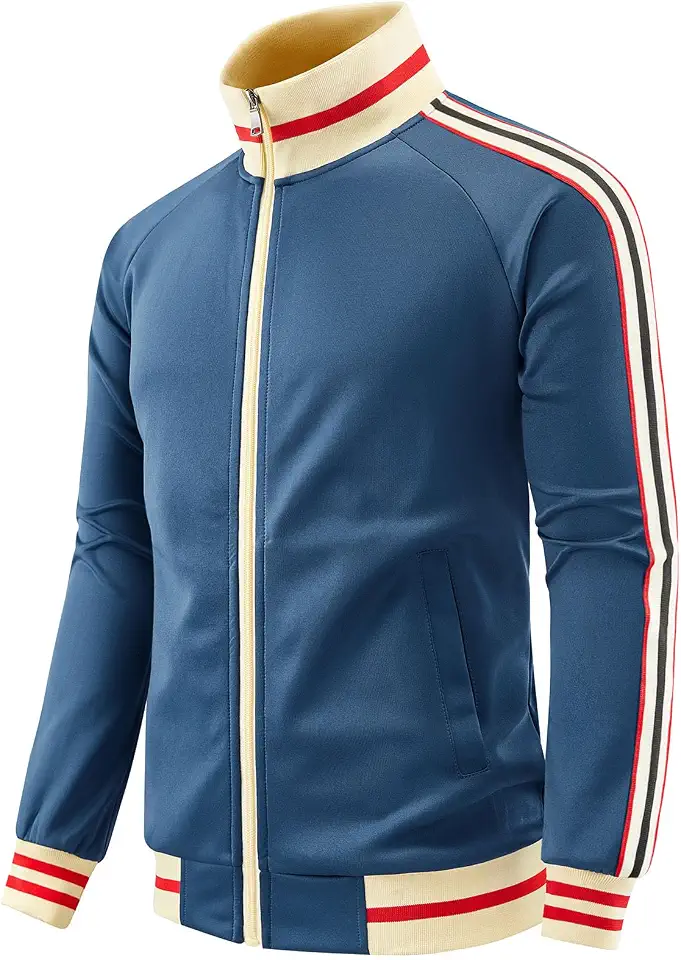 dioxoib Men's Track Jackets Lightweight Long Sleeve Full Zip Streetwear Tops