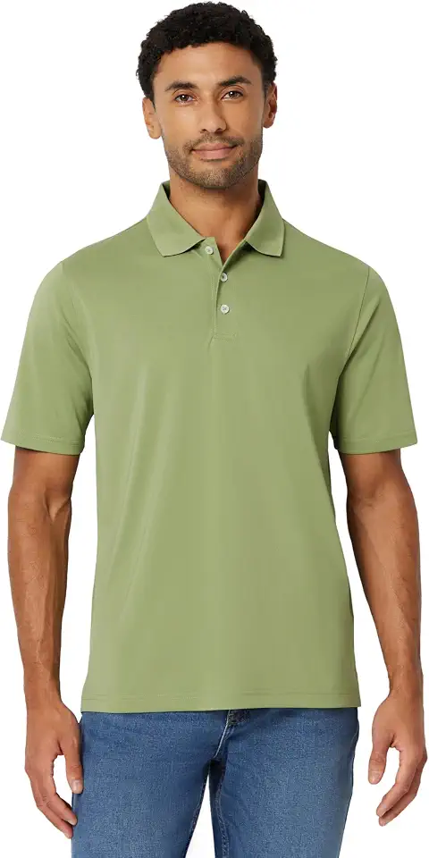 Amazon Essentials Men's Regular Fit Golf Polo Shirt, Moisture-Wicking Quick Dry, Recycled Polyester, Short Sleeve