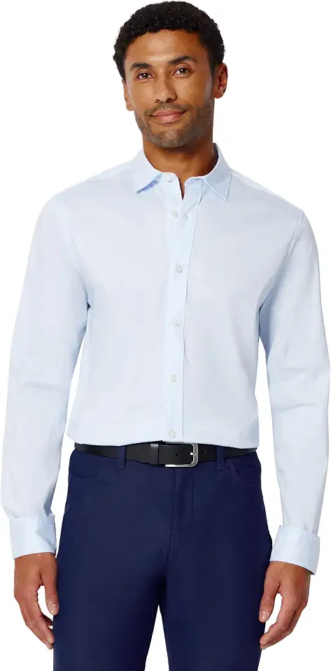 Amazon Essentials Men's Slim Fit Stretch Wrinkle Free Spread Collar Dress Shirt
