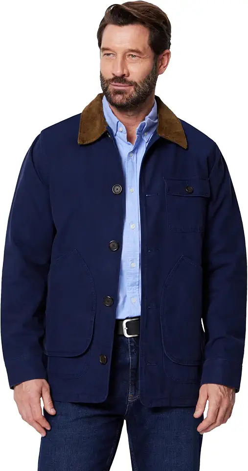 Men's Navy Blue Cotton Canvas Chore Jacket