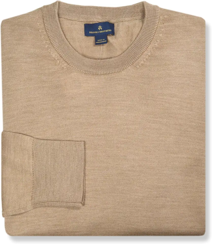 Brooks Brothers Mens Washable Merino Wool Crewneck Sweatshirt Sweater,