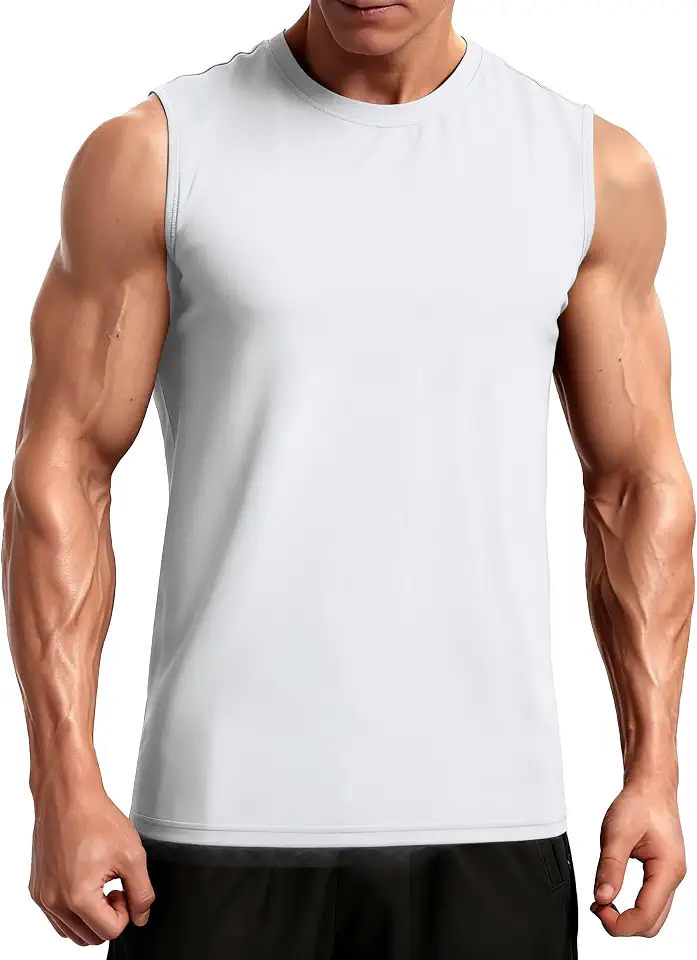 Men's Cotton Sleeveless Shirts Workout Casual Tank Top Undershirt