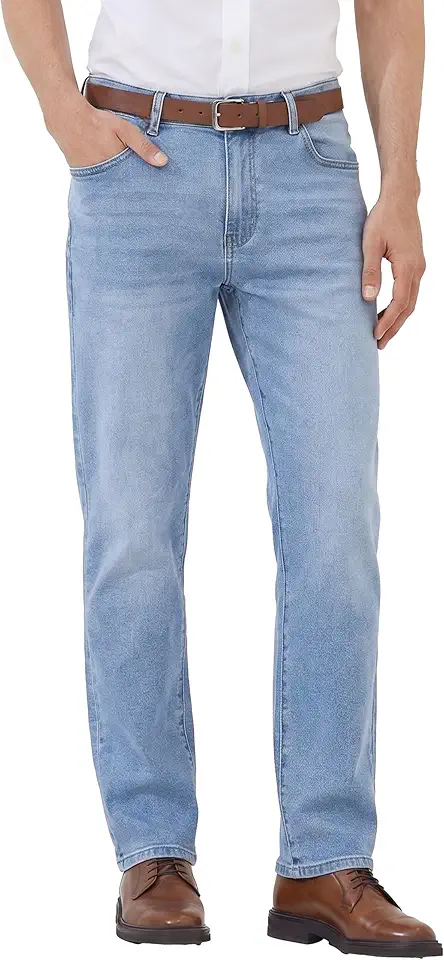 Men's Straight Fit Light Wash Jeans