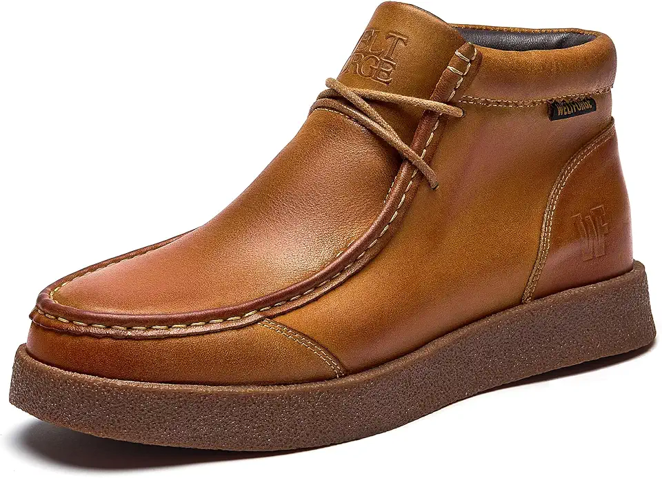Men's Moc Toe Chukka Boots Leather Casual Desert Boot