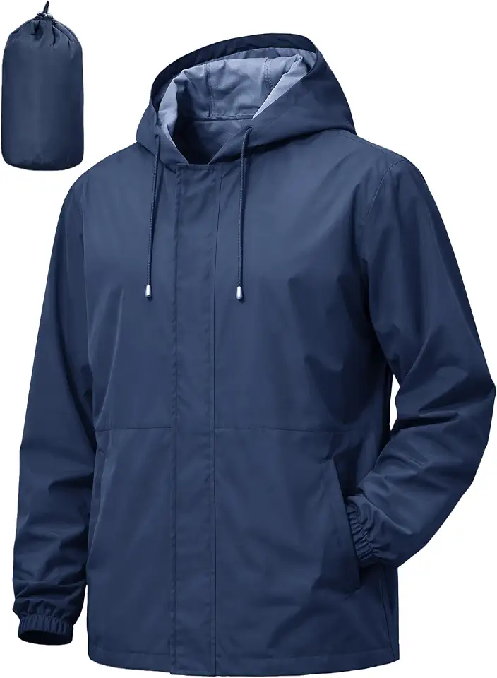UIQUR Mens Waterproof Cycling Jacket Lightweight Packable Rain Jacket