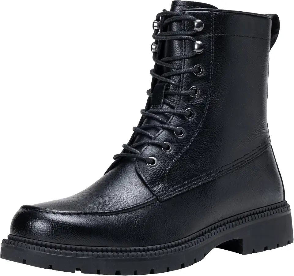 Jousen Men's Combat Boots Lace-Up Motorcycle Ankle Boots