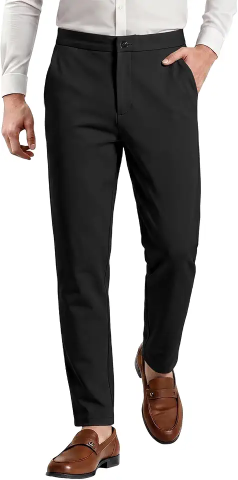 Global Recycled Standard GINGTTO Mens Dress Pants Stretch Slim Fit Tapered Leg
