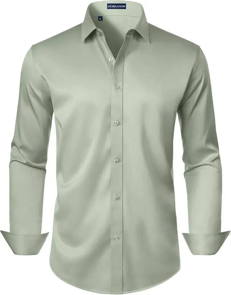 Men's Sage Green Long Sleeve Dress Shirt