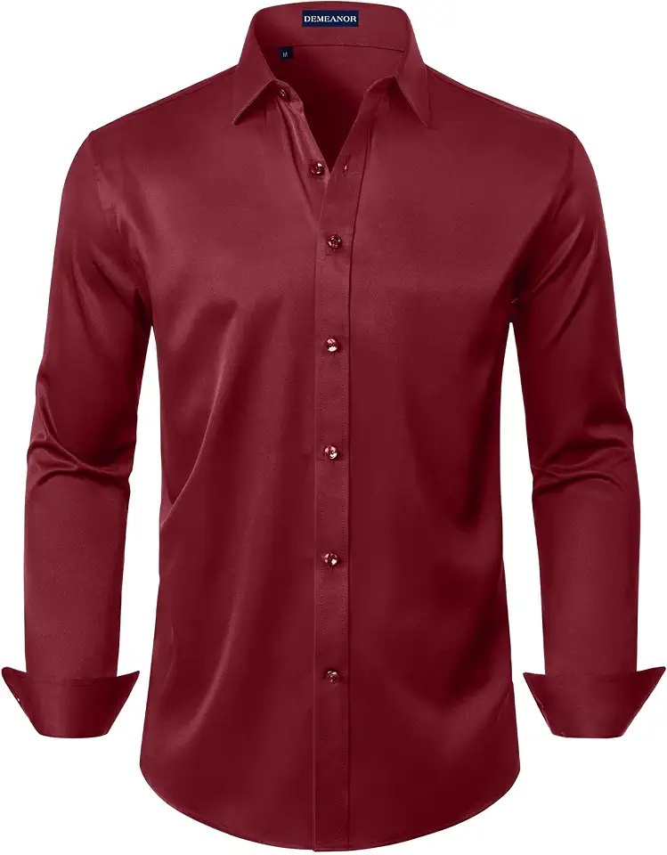 Global Recycled Standard Mens Dress Shirts Wrinkle Free Stretch Long Sleeve Button Down Shirt Formal