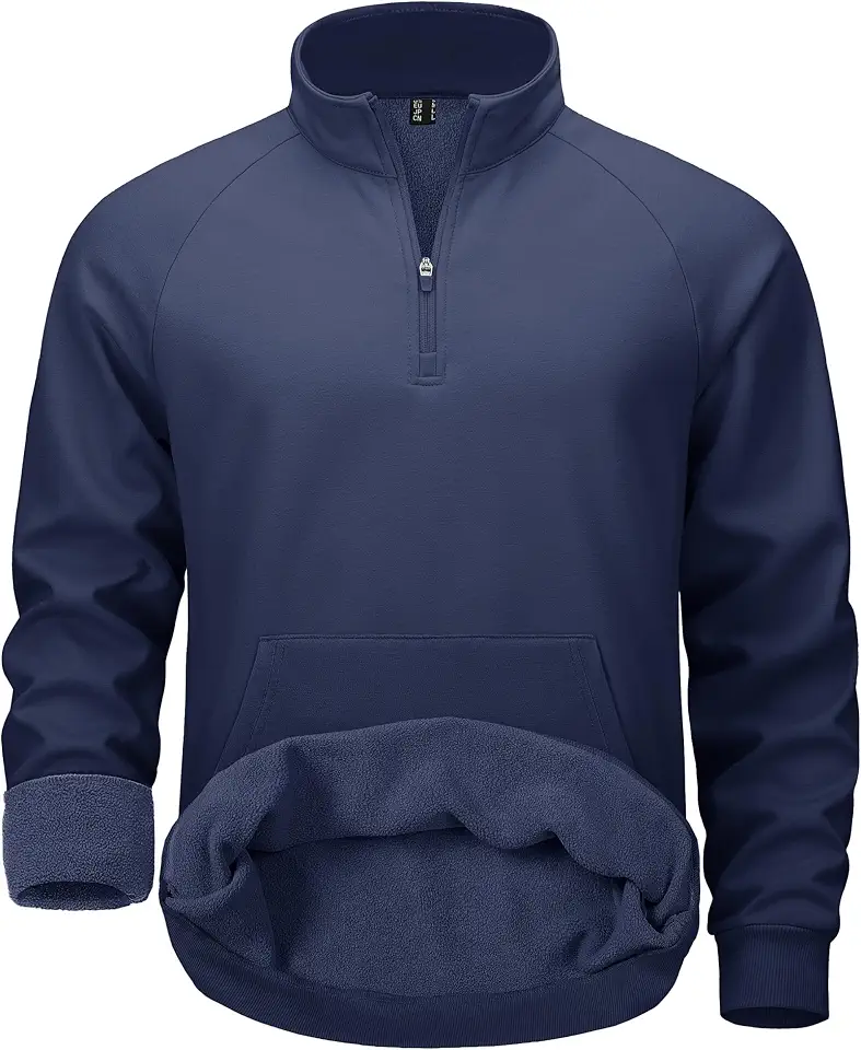 MAGCOMSEN Mens Pullover Quarter Zip Warm Sweatshirt 1/4 Zip Fleece Sweater