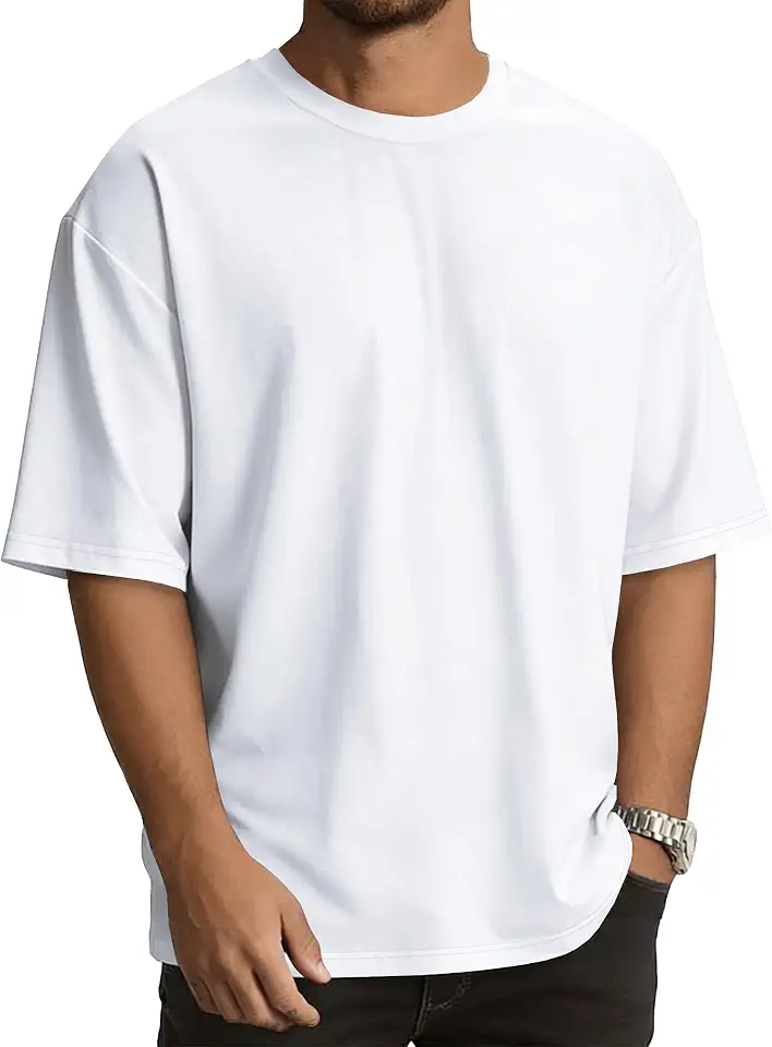 Men's White Crewneck Graphic Tee