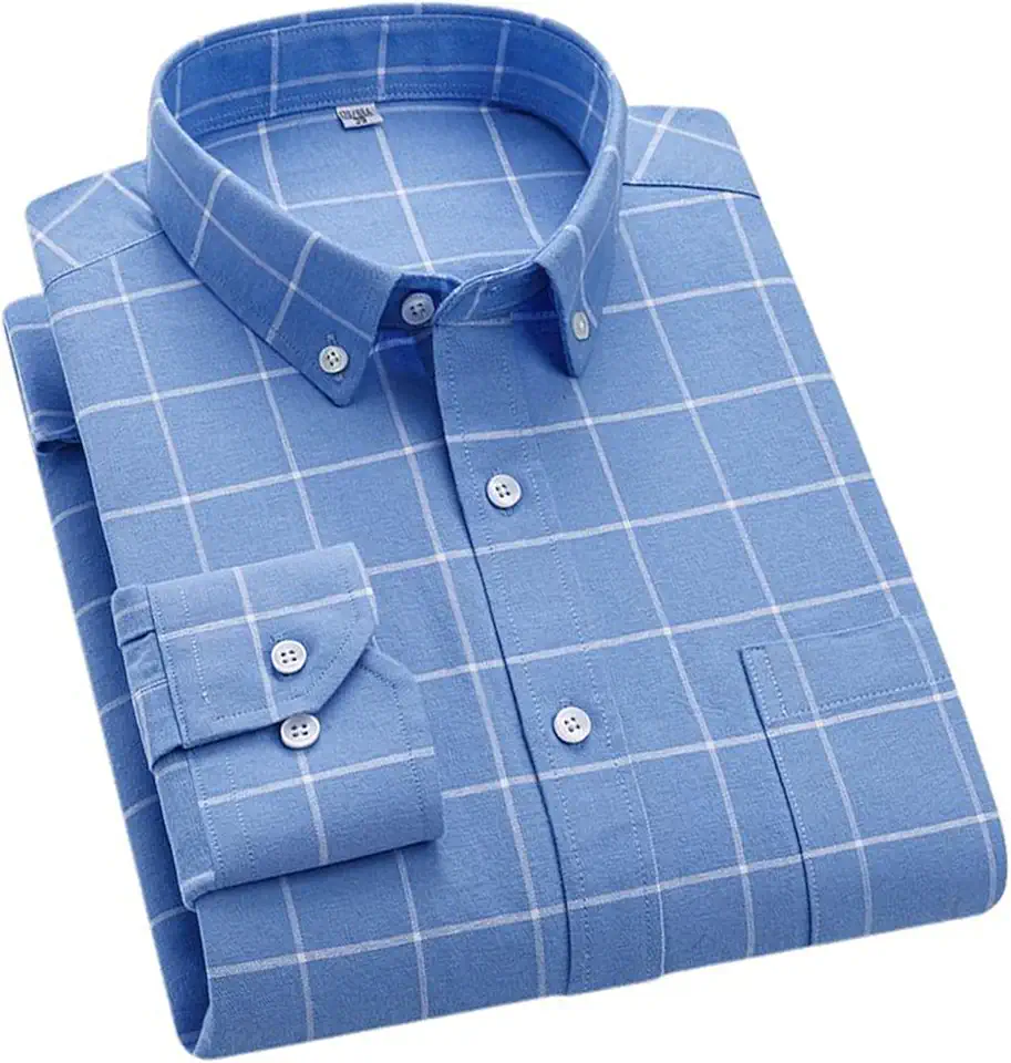 Cromoncent Mens Oxford Long Sleeve Button Down Shirts