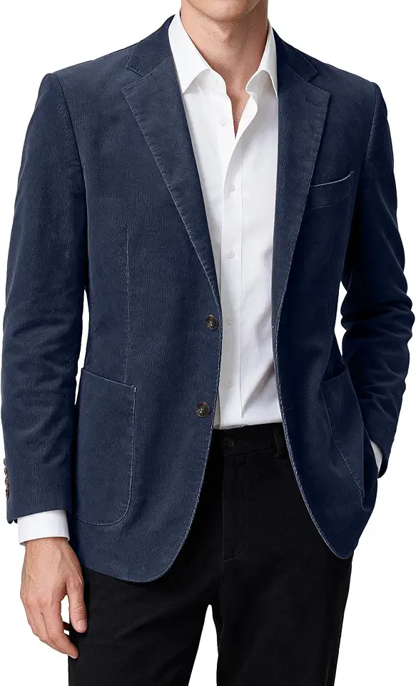 Global Recycled Standard Men's Blazer Corduroy Sport Coat Slim Fit Casual Work Wear Work Vintage Winter Suit Jacket Tuxedo for Prom