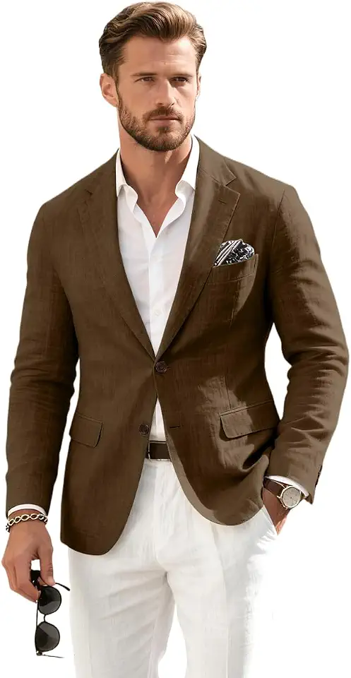 Global Recycled Standard Linen Retro Mens Suit Jacket Blazer Prom Jackets Suit Separates Sport Coat