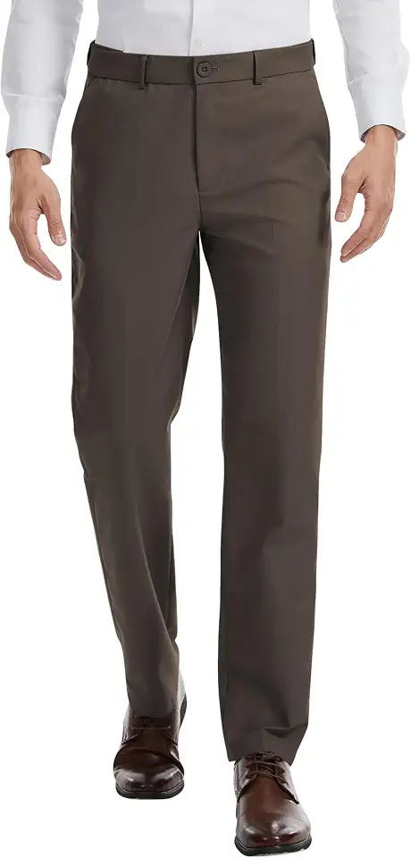 OEKO-TEX STANDARD 100 Mens Tall 32/34/36/38 Inseam Classic Fit Expandable-Waist Flex Dress Pants