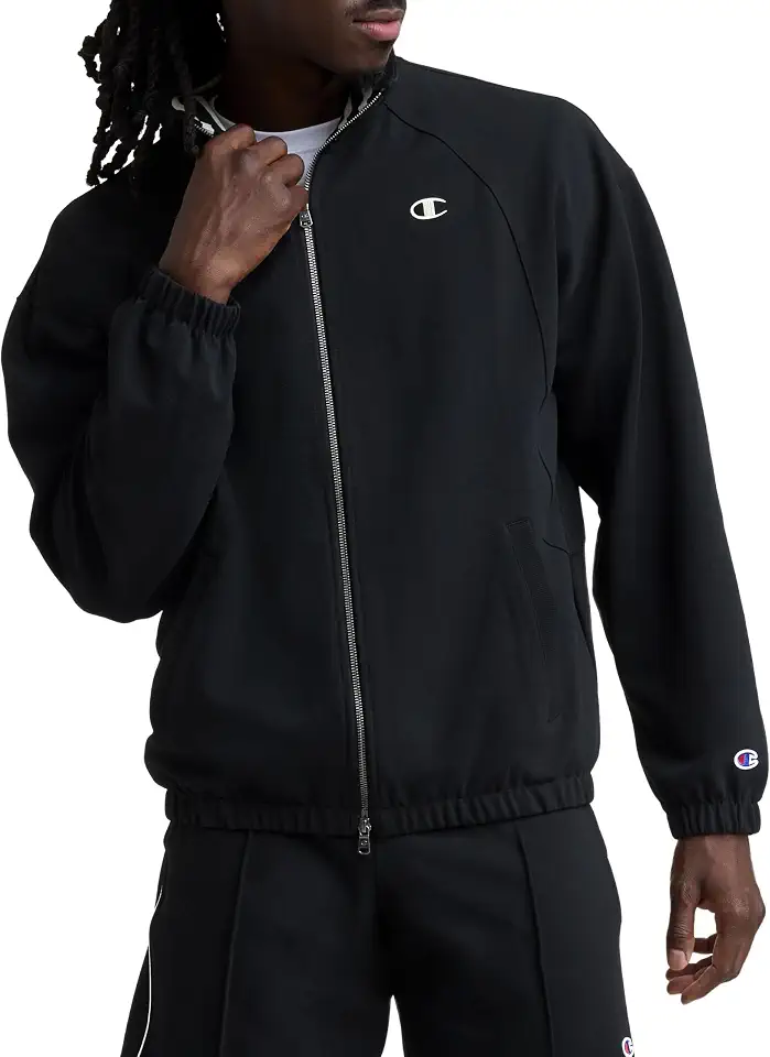Champion Men's Gameday Full-zip Mock Neck Track Jacket, Standard Fit, Polyester Blend