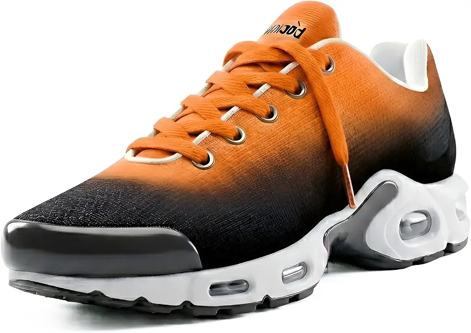 Men's Color Gradient & Black Running Sneakers, Chunky Sole Athletic Shoes