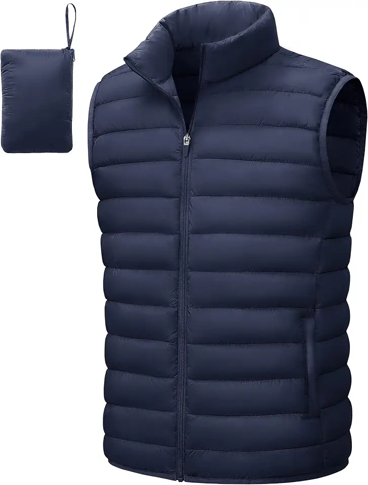 TACVASEN Men's Lightweight Packable Puffer Winter Warm Vests Outerwear