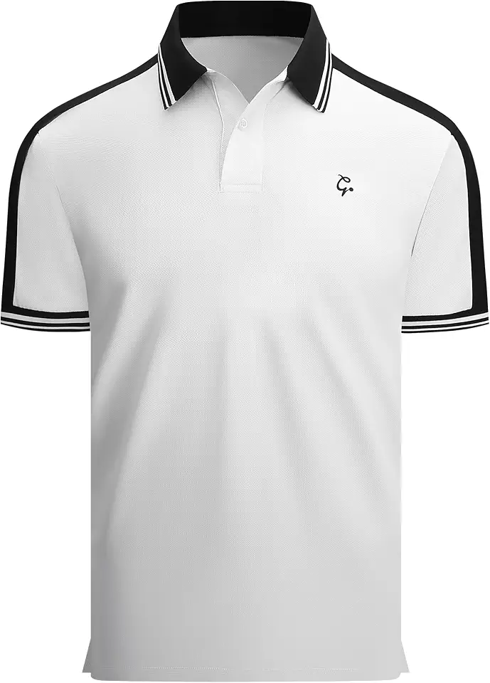 Alex Vando Men's Golf Polo Shirt Short Sleeve – Performance Stretch Nylon Pique Polo Shirts for Golf, Sports & Casual Wear