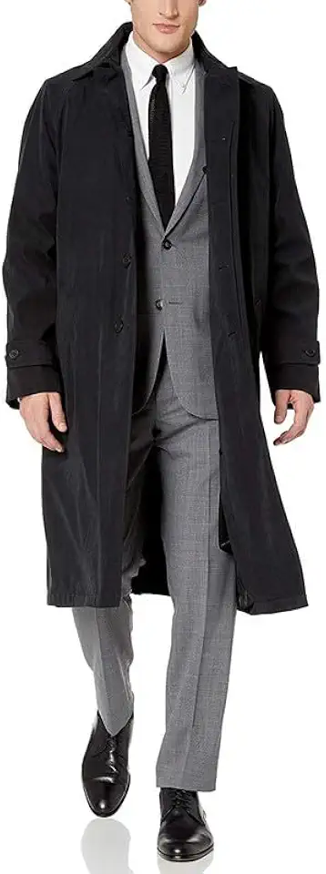Adam Baker Men's Trench Coat | Single Breasted Full Length All Year-Round Belted Men’s Raincoat