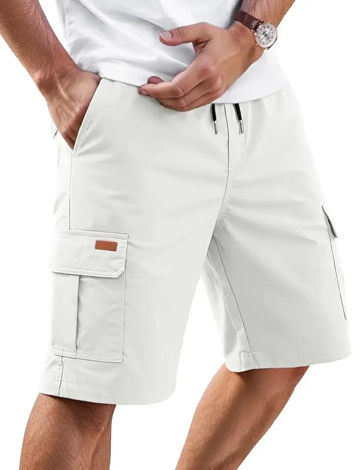 Mens Cargo Shorts Drawstring Casual with Pockets M-5XL | Casual, Drawstring, Outdoor, Summer, Work, Relaxed Fit, Stretch Waist, Baggy, Big and Tall