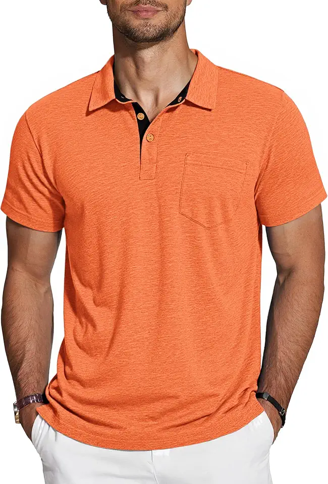 Mens Polo Shirts Short Sleeve Cotton Casual M-5XL | 95%cotton+5%cpandex,business,regular fit,stretch,solid,button down,mens golf shirts,breathable,spring/summer