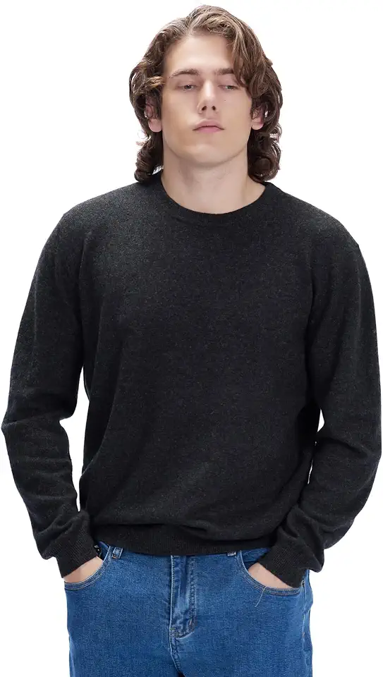 Men's 100% Mongolian Cashmere Crewneck Sweater Pullover