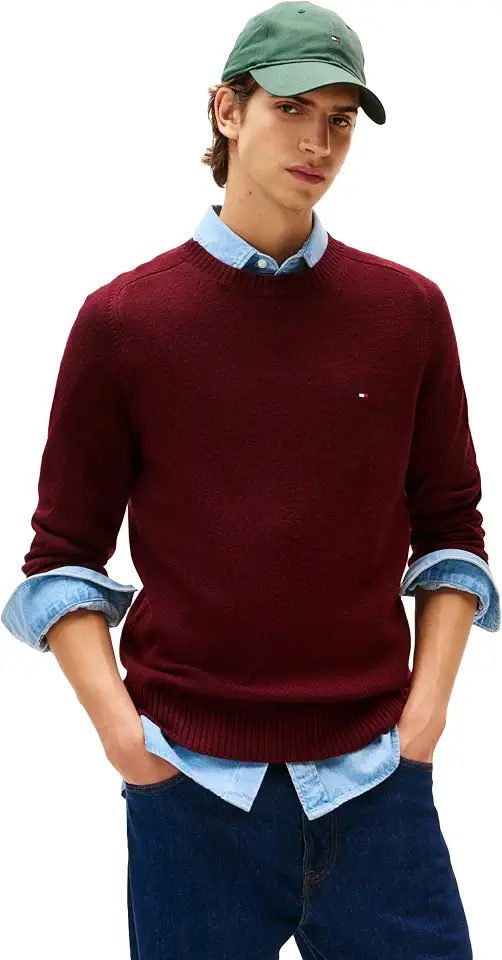 Tommy Hilfiger Men's Lambswool Crewneck Sweater Pullover