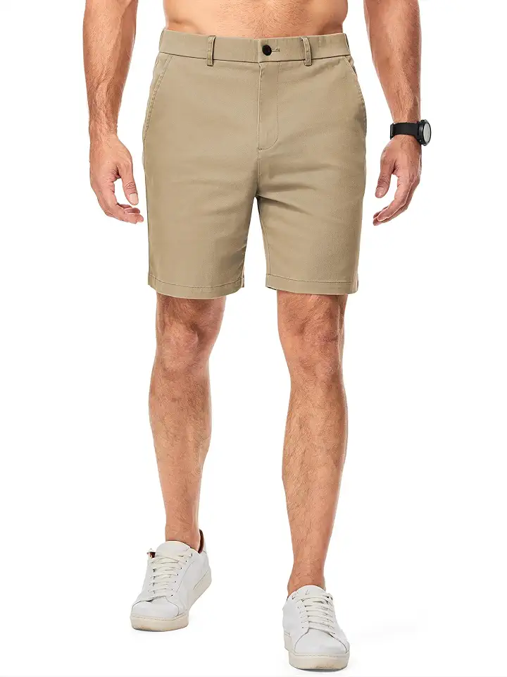 Dokotoo Men Men's Classic-Fit 7" Chino Short Summer Stretch Waist Cotton Twill Casual Dress Shorts with Pockets