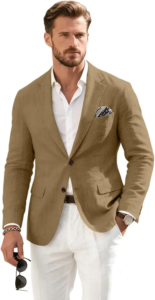 Global Recycled Standard Retro Linen Mens Suit Jacket Blazer Suit Separates Sport Coat Prom Jackets