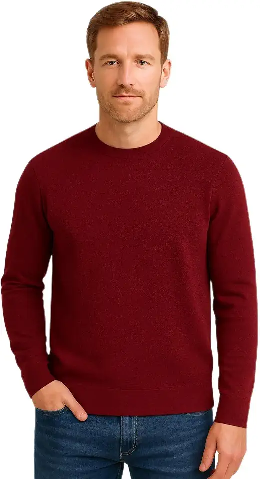 JENNIE LIU Mens 100% Cashmere Crewneck Sweater | Ultra-Soft, Breathable Knit for Golf & Cold Weather