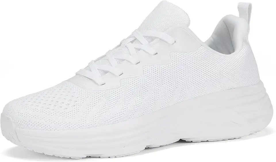 Men's White Lightweight Road Running Shoes