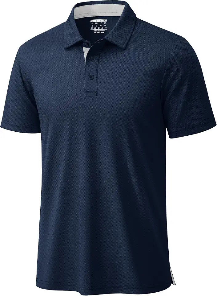 TACVASEN Mens Polo Shirts Dry Fit Collared Short Sleeve Golf Shirt Casual