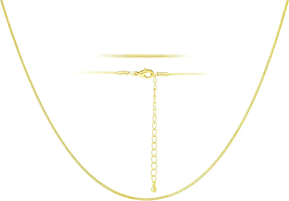 18k Gold Snake Chain Necklace Thin Sturdy Women's Chains Necklaces 16-24 Inch Jewelry Gift Silver Rose Gold Chain for Women Men