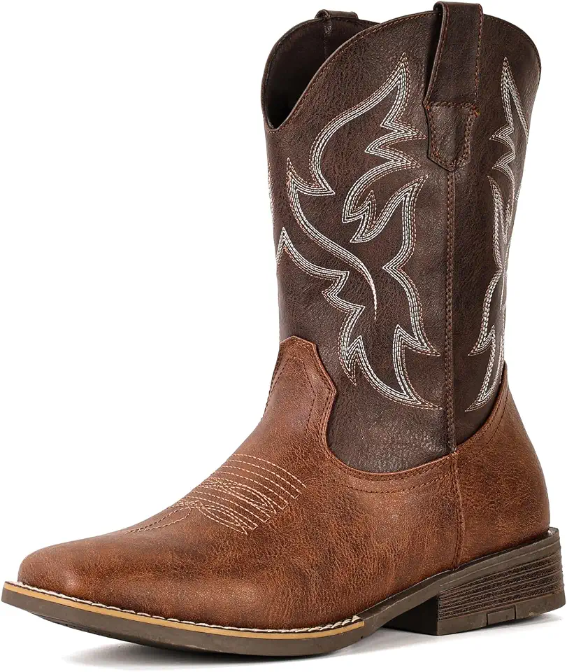 IUV Cowboy Boots For Men Wide Square Toe