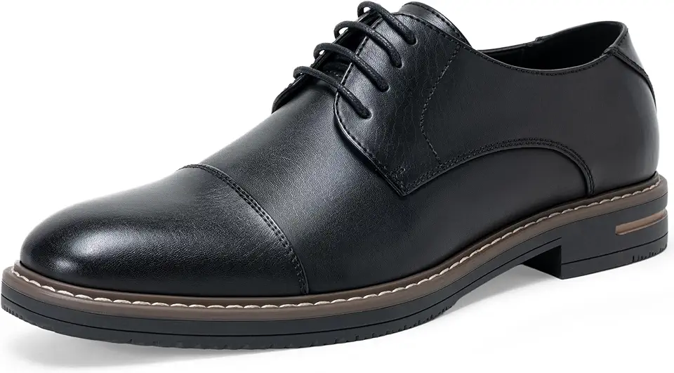 Jousen Men's Dress Shoes Cap Toe Formal Oxfords for Men Business Lace Up Casual Comfortable Shoes