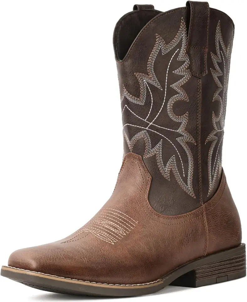 IUV Cowboy Boots for Men Western Boots Square Toe