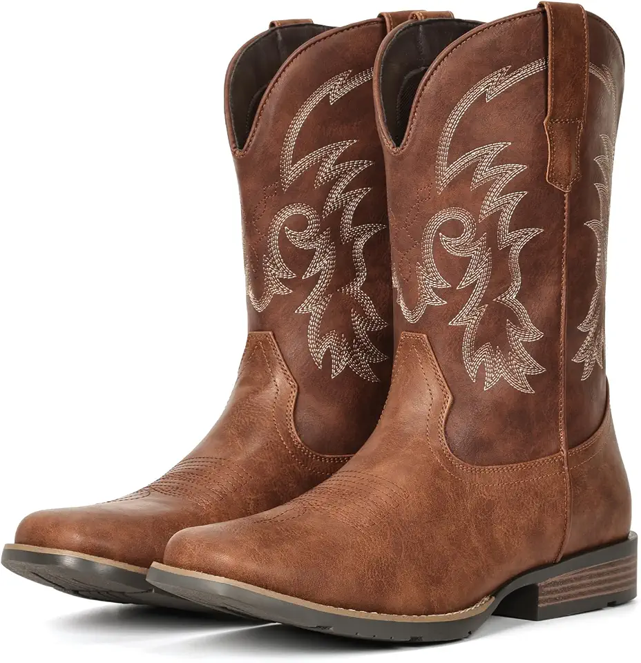 Men's Brown Leather Western Cowboy Boots