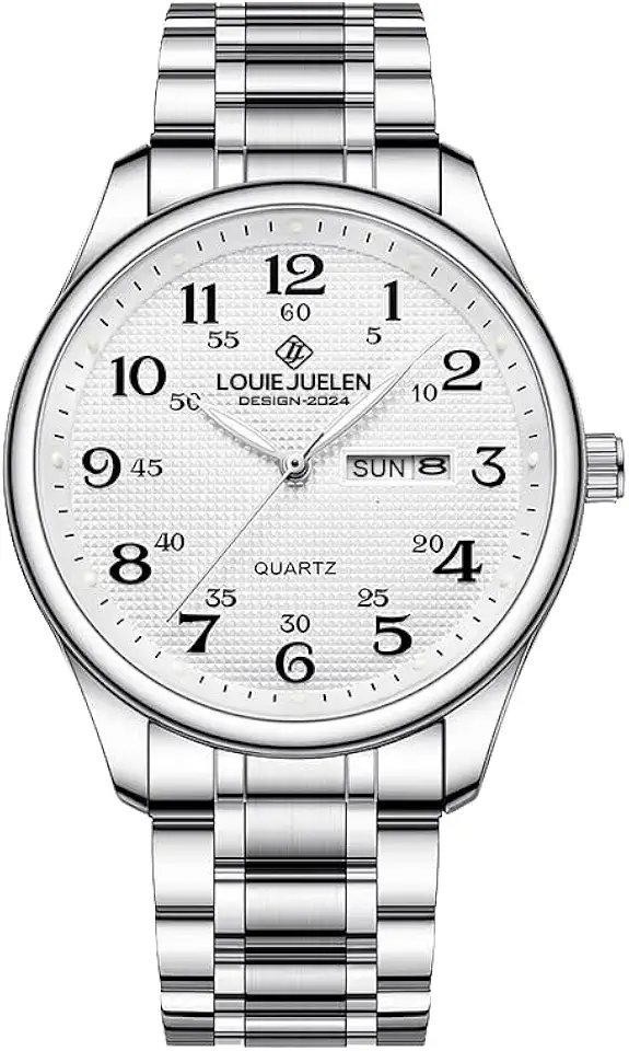 Men's Minimalist Silver Watch With White Dial