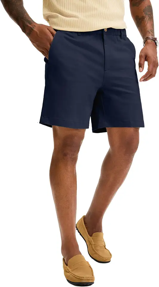 Men's Navy Blue Cotton Canvas Shorts