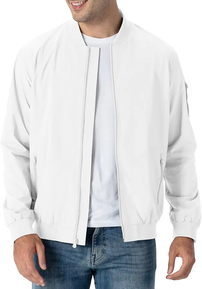 Rdruko Men's Lightweight Bomber Jacket Causal Fashion Stylish Windbreaker Light Jacket
