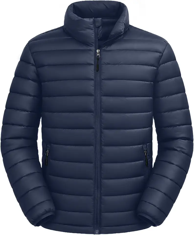 Puffer Jacket Men Puffy Down Jacket Quilted Packable Coat