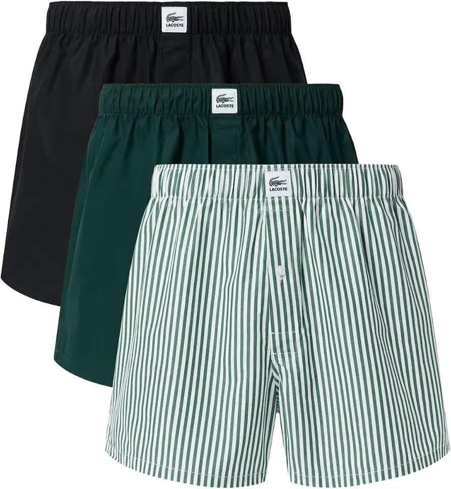 Lacoste Men's COTTON POPLIN BOXERS 3 PACK