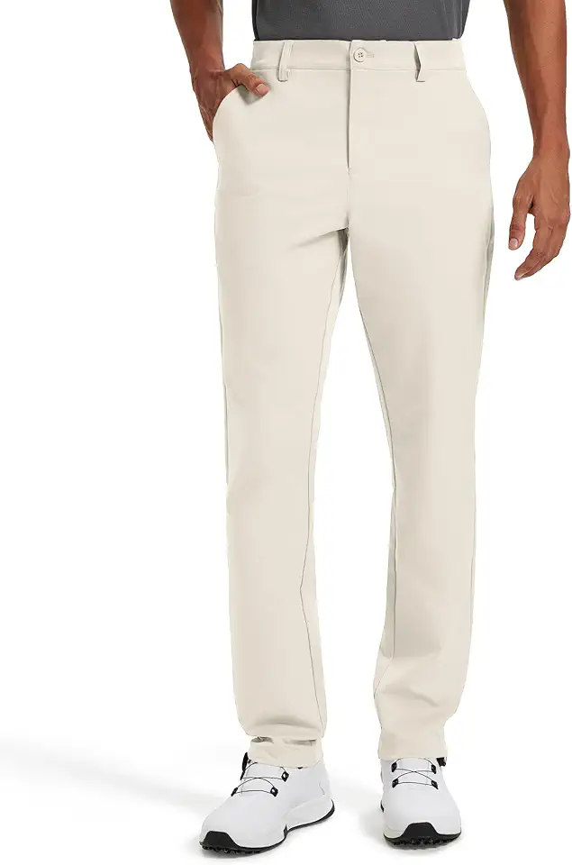 Men's Classic Fit Stretch Golf & Dress Work Pants 30''/32''/34'' - All-Day Comfort Performance Trousers for Business & Travel
